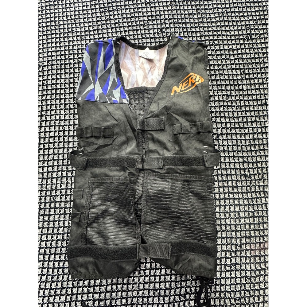 Nerf Tactical Vest Kids One Size Black Storage Pockets NER0157